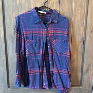 Plaid Button-Up Shirt